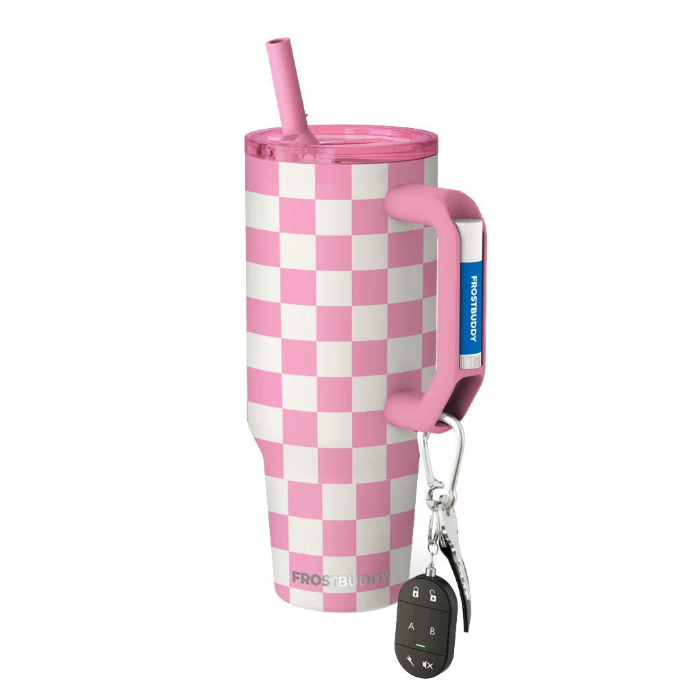 Thicc Buddy 40oz | Pink Checkered